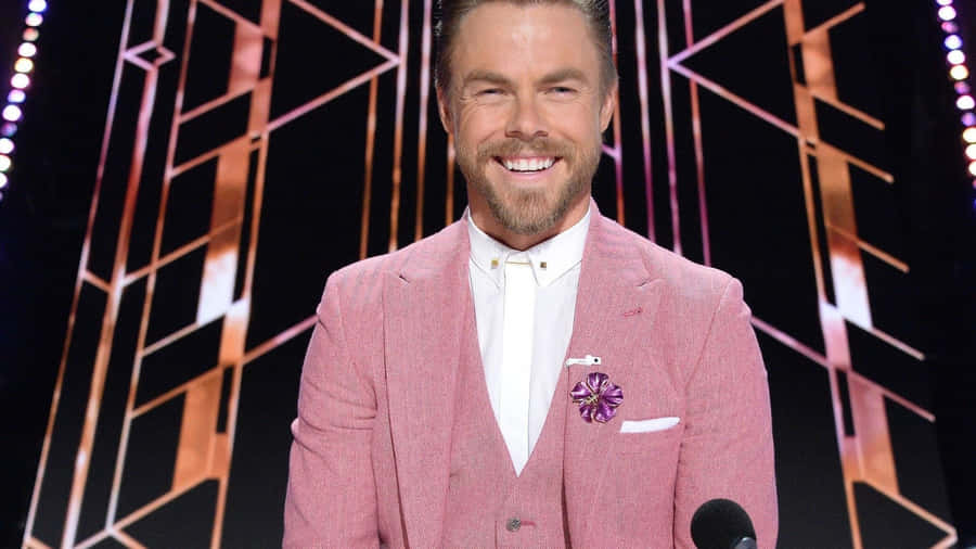 Derek Hough Stylish Pink Suit Wallpaper
