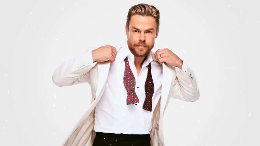 Derek Hough Stylish White Suit Wallpaper