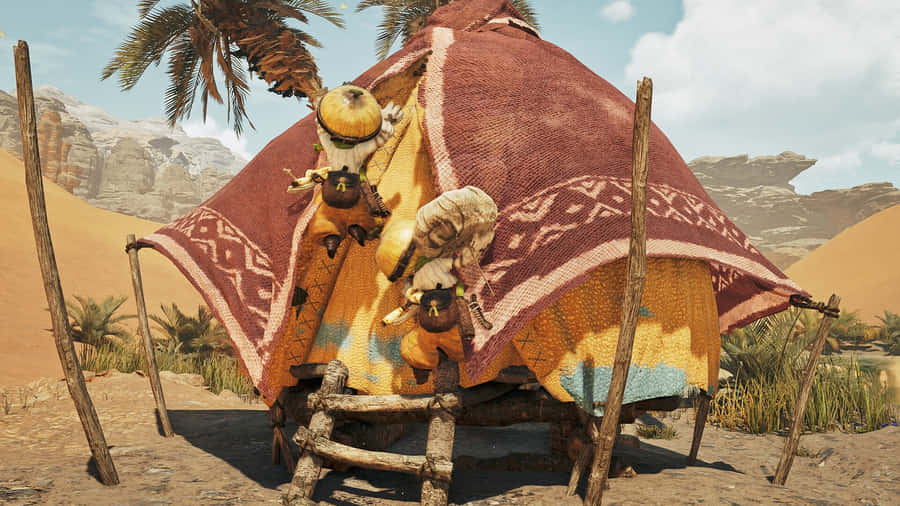 Desert Camp Setup Wallpaper