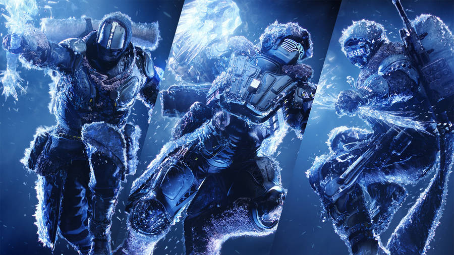 Destiny 2 Beyond Light Characters Holding Different Weapons Wallpaper