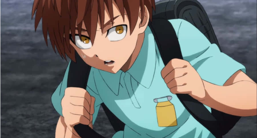 Determined Anime Character Running Wallpaper