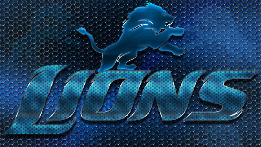 Detroit Lions Blue Honeycomb Logo Wallpaper