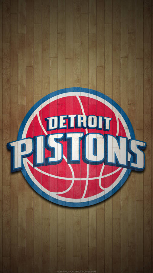 Detroit Pistons Logo Proudly Displayed On The Court Wallpaper