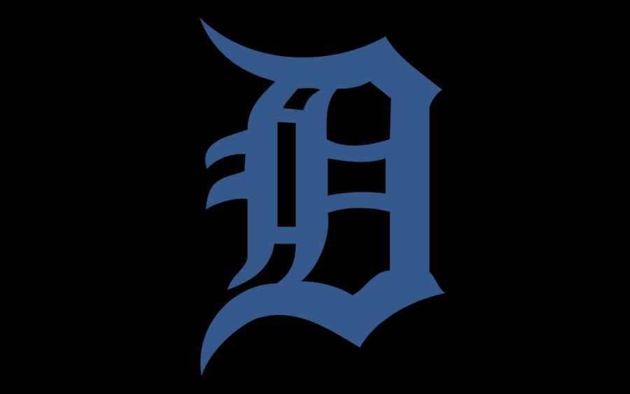 Detroit Tigers Logo In Blue Gothic Font Wallpaper
