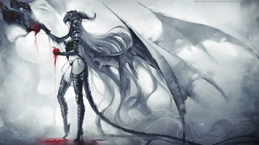 Devil Horns Sketch Art Wallpaper