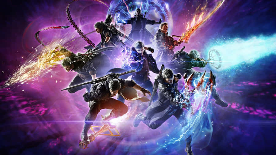 Devil May Cry5 Action Packed Artwork Wallpaper