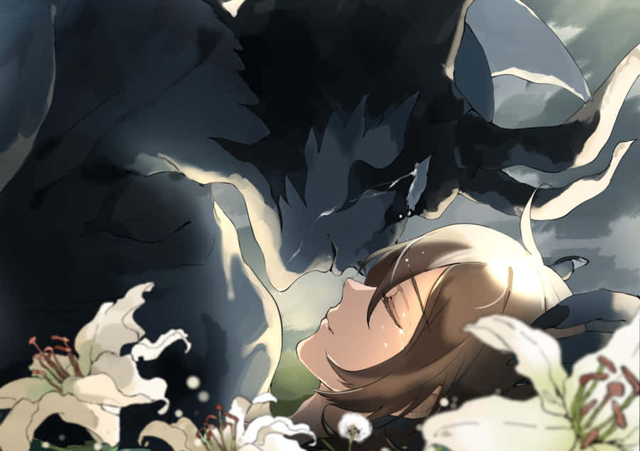 Devilman Crybaby Miki Makimuraand Demon Shadow Wallpaper