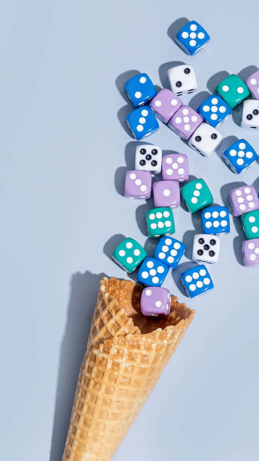 Dice Cream Cone Art Wallpaper