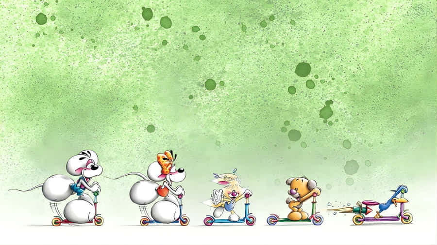 Diddl And Friends Playing Wallpaper