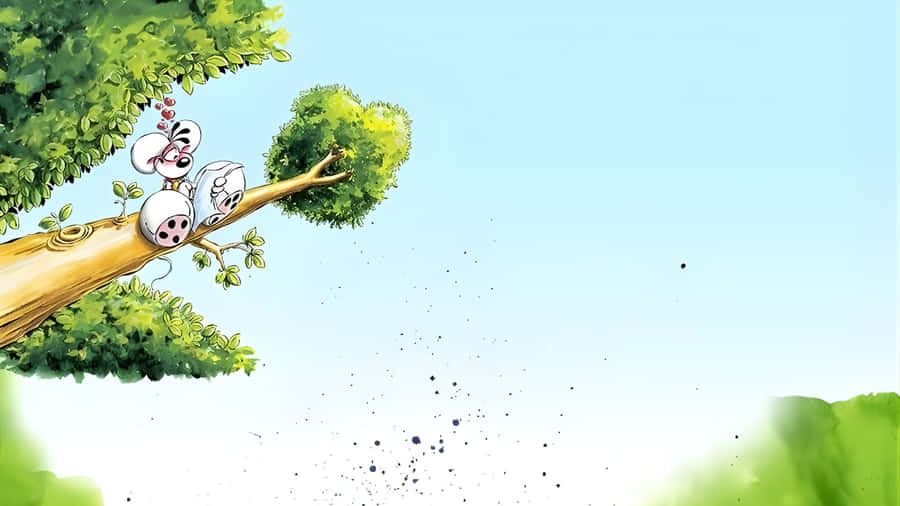 Diddl Mouse On Tree Wallpaper
