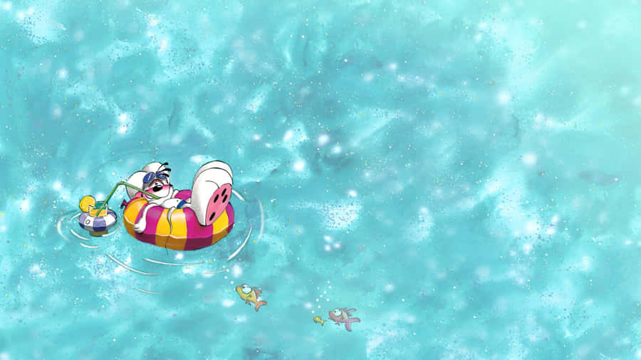 Diddl Summer Pool Fun Wallpaper