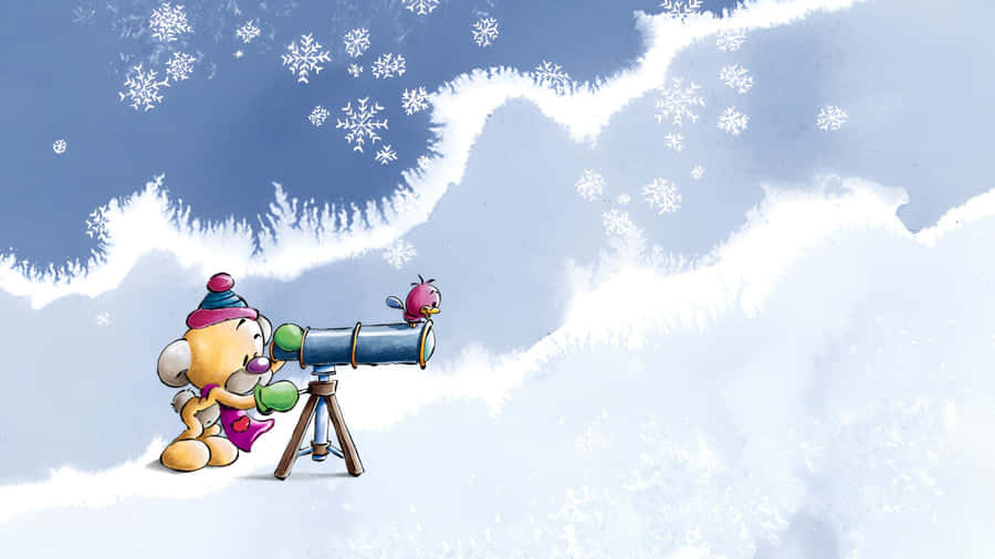 Diddl Winter Snowflake Watch Wallpaper