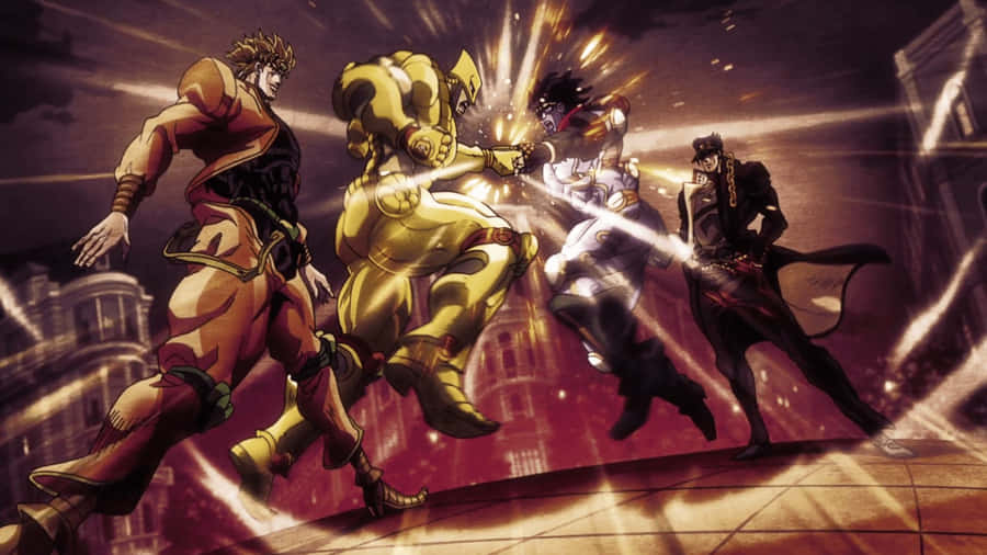 Diego Brando Posing With His Stand In A Vivid, High-definition Wallpaper Wallpaper