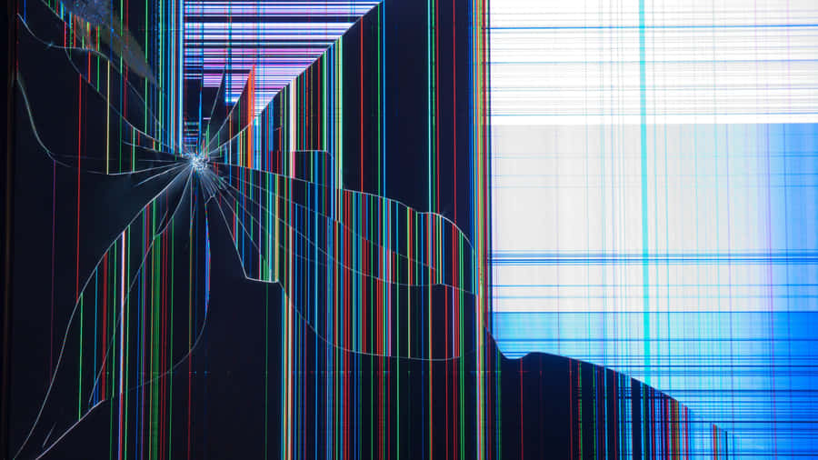 Digital Cracked Screen Effect Wallpaper