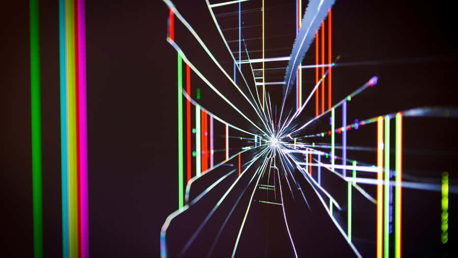 Digital Cracked Screen Illusion Wallpaper