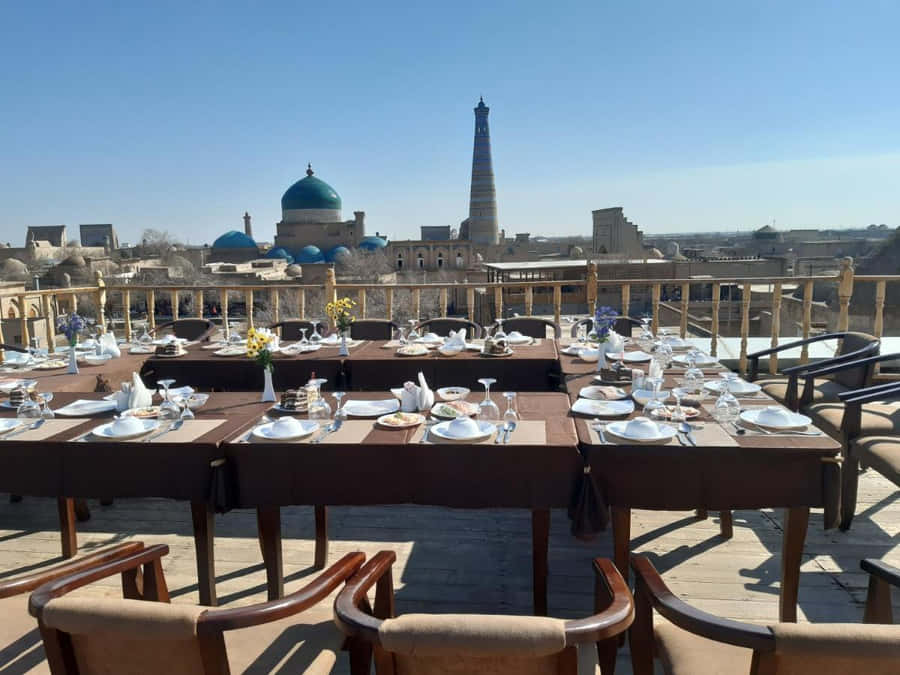 Dine In Luxury - Traditional Dining Area In Khiva Wallpaper