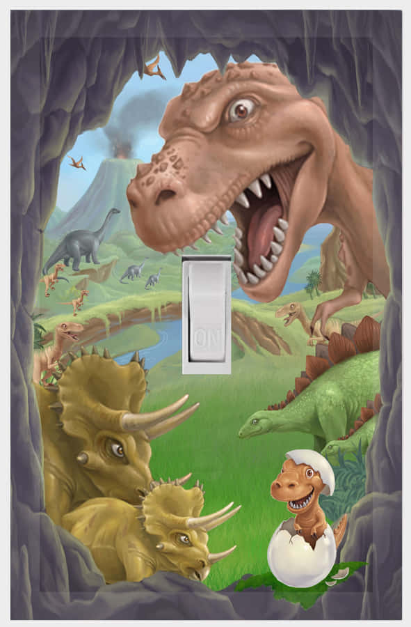 Dinosaur_ World_ Light_ Switch_ Decoration Wallpaper