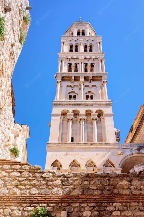Diocletians Palace Cathedral Front View Wallpaper