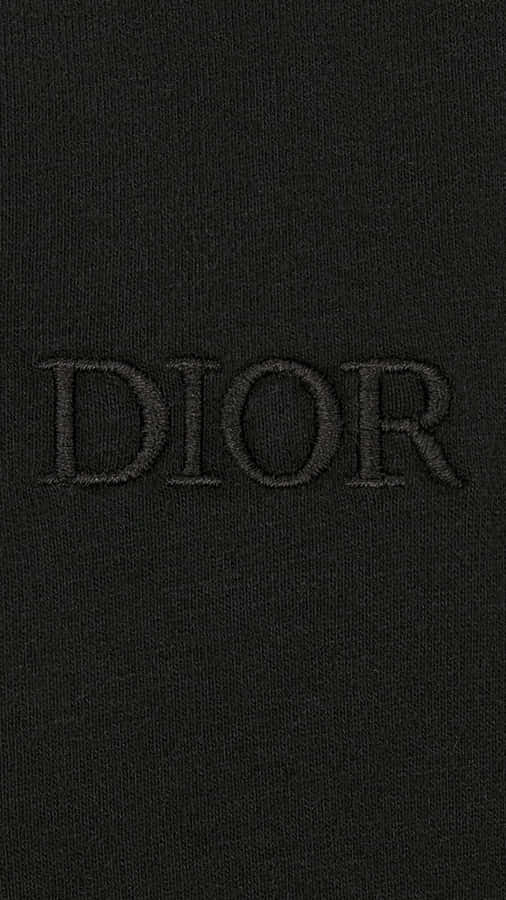 Dior Logo Embossed Black Texture Wallpaper