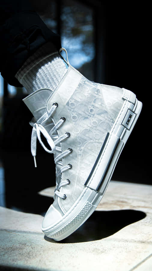 Dior Patterned High Top Sneaker Wallpaper