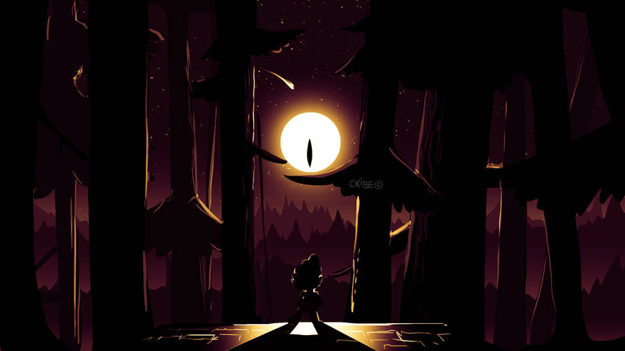 Dipper Pines Dark Art Moon Wallpaper