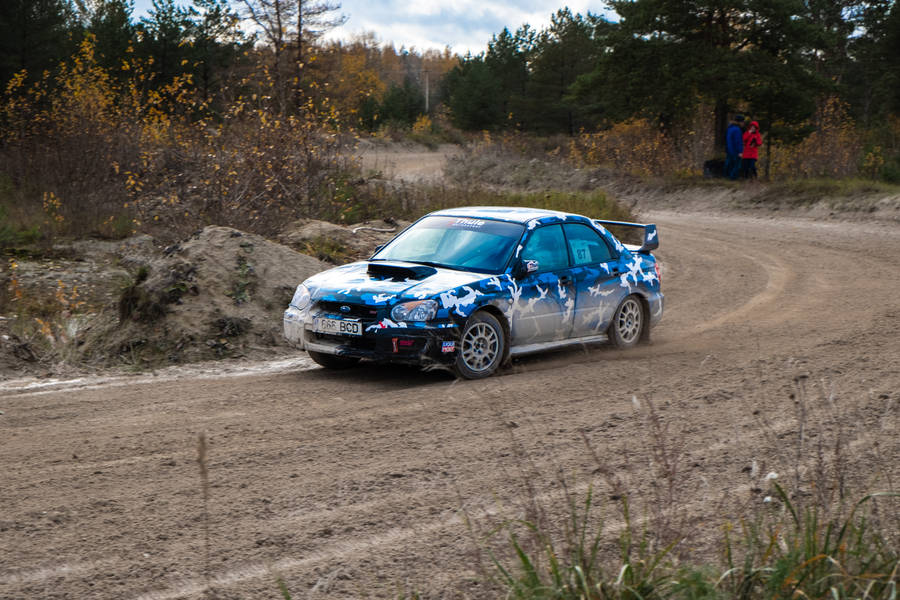 Dirt Rally Blue Camouflage Subaru Wallpaper