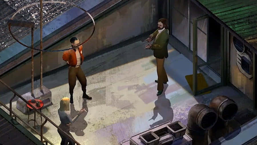 Disco Elysium Rooftop Confrontation Wallpaper