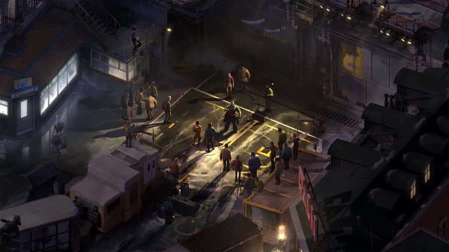 Disco Elysium Street Scene Wallpaper