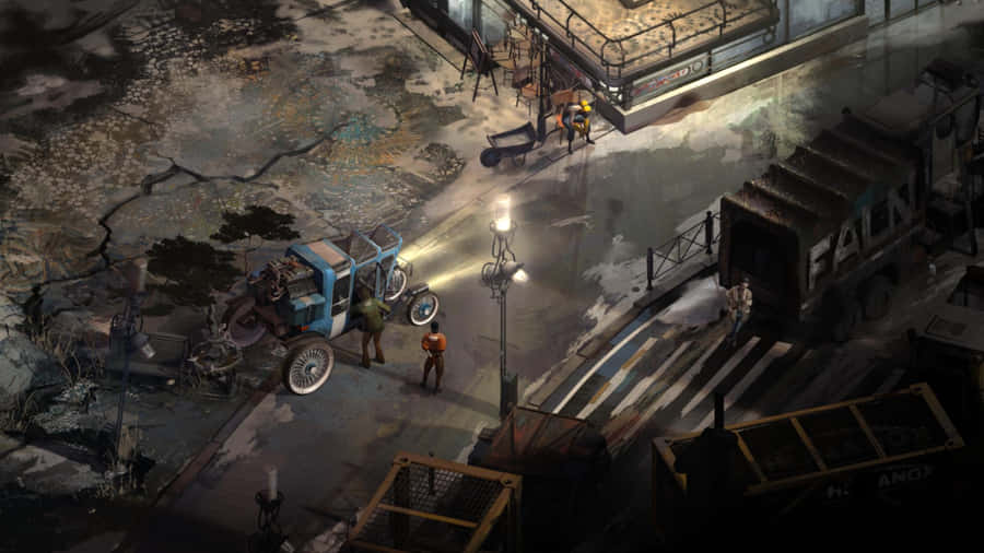 Disco Elysium Street Scene Wallpaper