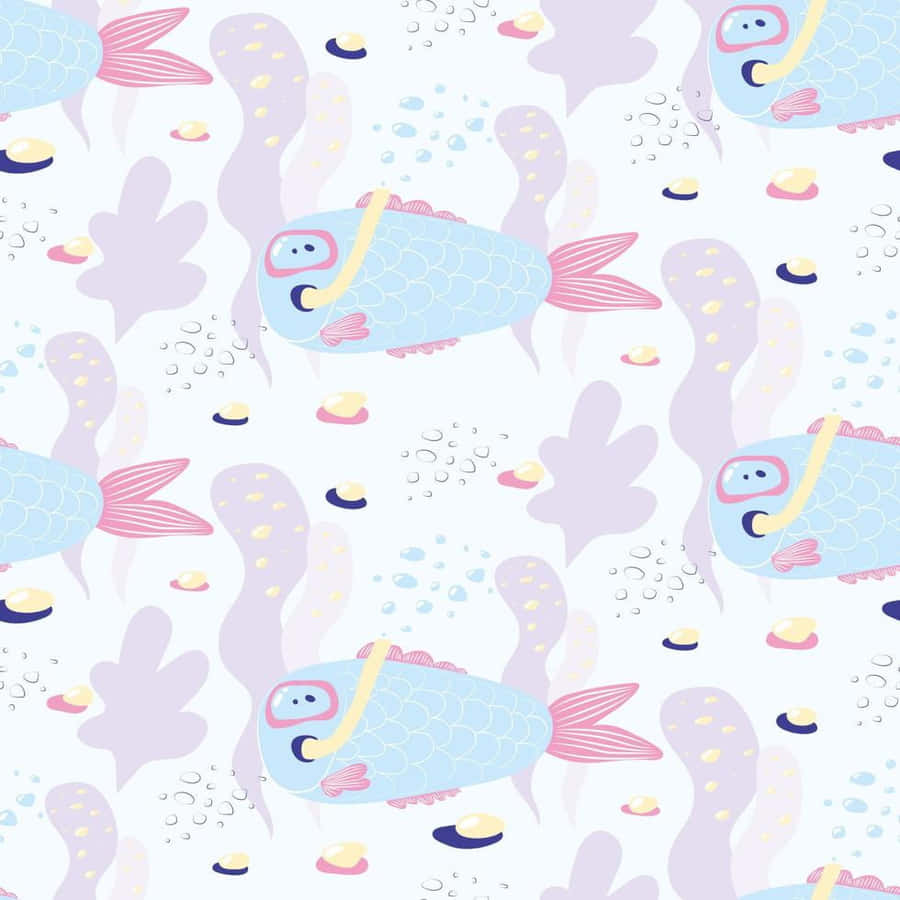 Discover The Magical World Of Kawaii Sea Creatures Wallpaper