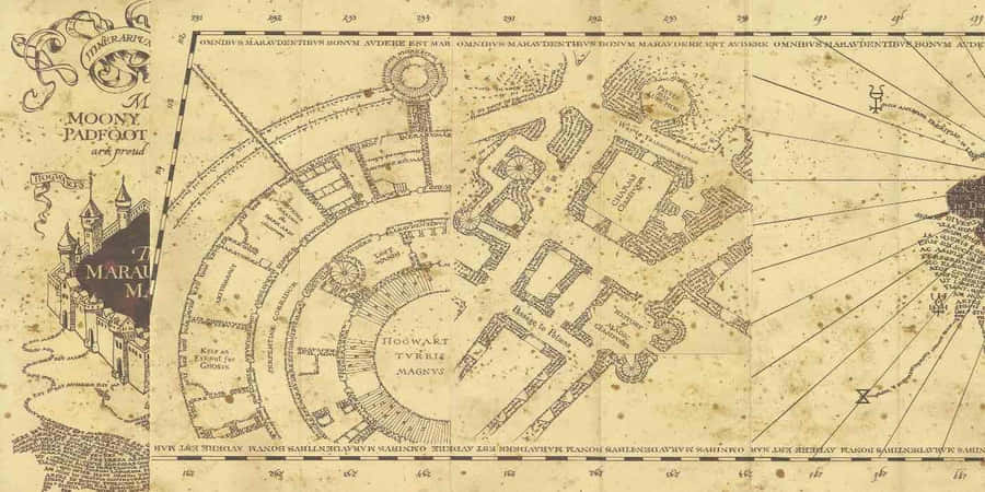 Discover The Secrets Of Hogwarts With The Mysterious Marauder's Map. Wallpaper