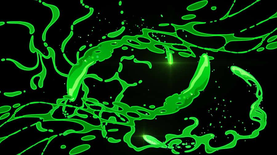 Disjointed Green Waves Wallpaper