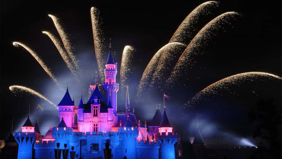 Disney Castle Fireworks Display Wallpaper
