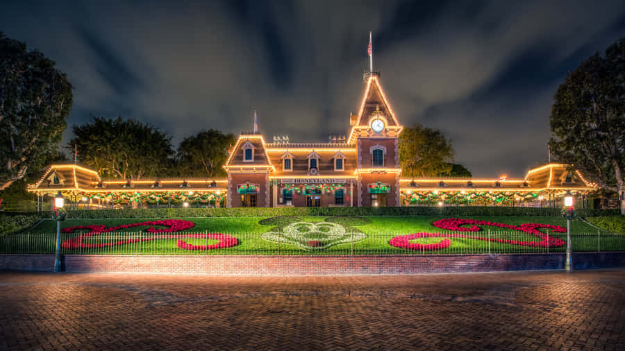 Disneyland Entrance Nighttime Beauty.jpg Wallpaper