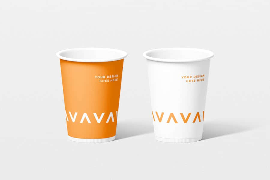 Disposable Paper Cup Mockup Wallpaper