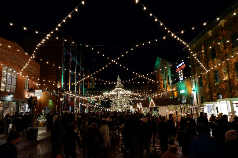 Distillery District Holiday Lights Wallpaper