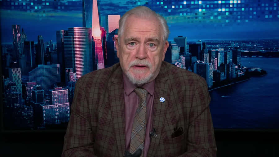 Distinguished Gentleman Against Cityscape Wallpaper