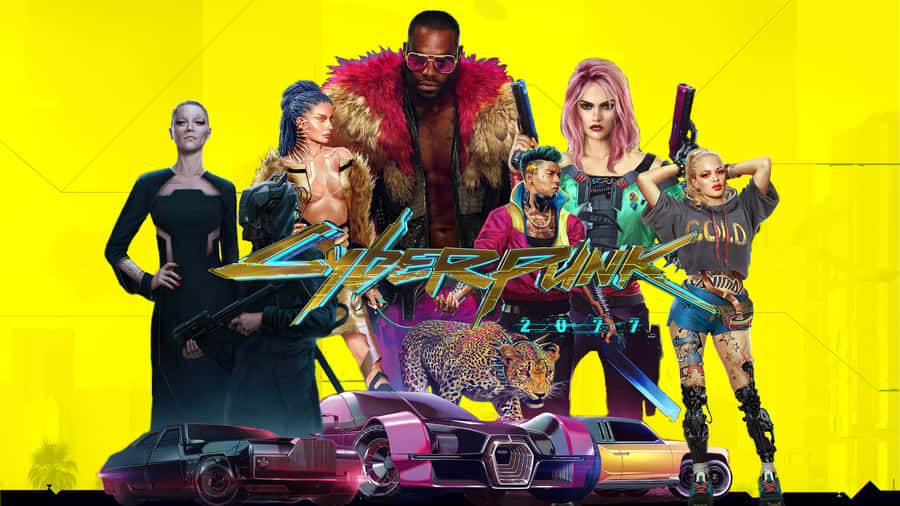 Diverse And Powerful Characters In Cyberpunk 2077 Wallpaper