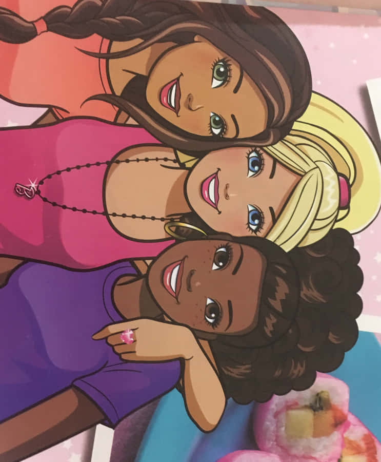 Diverse Barbie Friends Illustration Wallpaper
