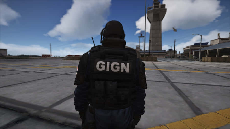 Doc In Action During A Rainbow Six Siege Match Wallpaper