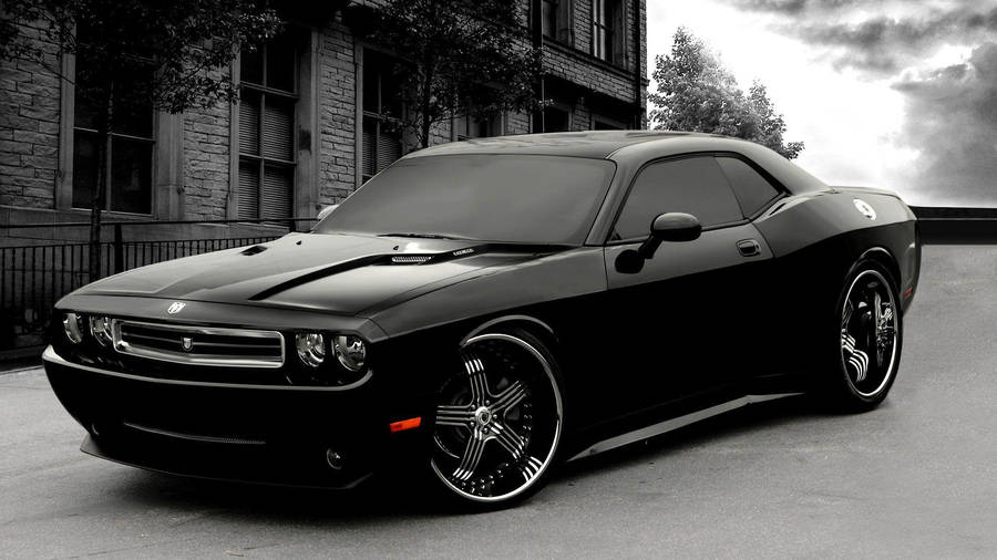 Dodge Challenger Matte Black Wallpaper