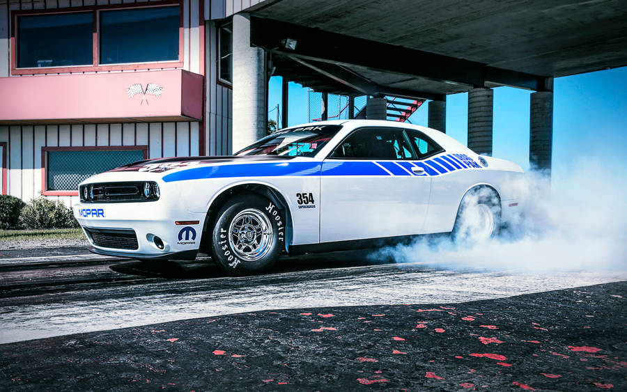 Dodge Challenger With Custom White Paint Wallpaper