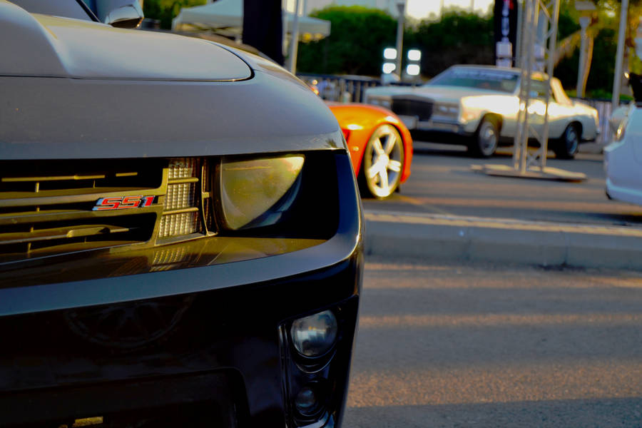 Dodge Challenger With Red Srt Logo Wallpaper