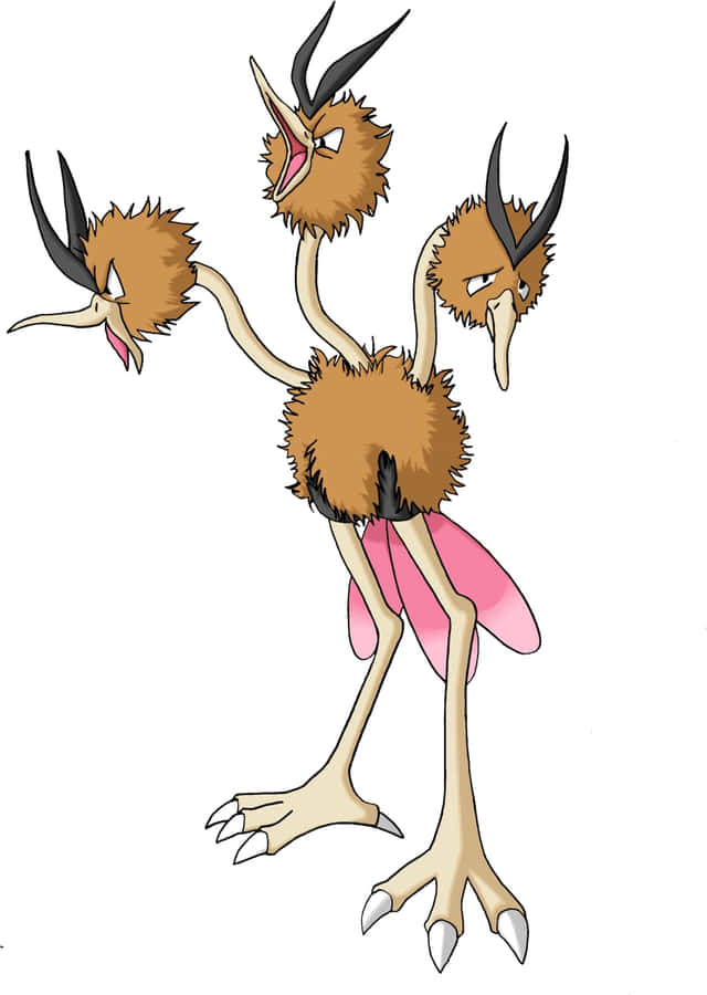 Dodrio From Pokemon Simple White Wallpaper