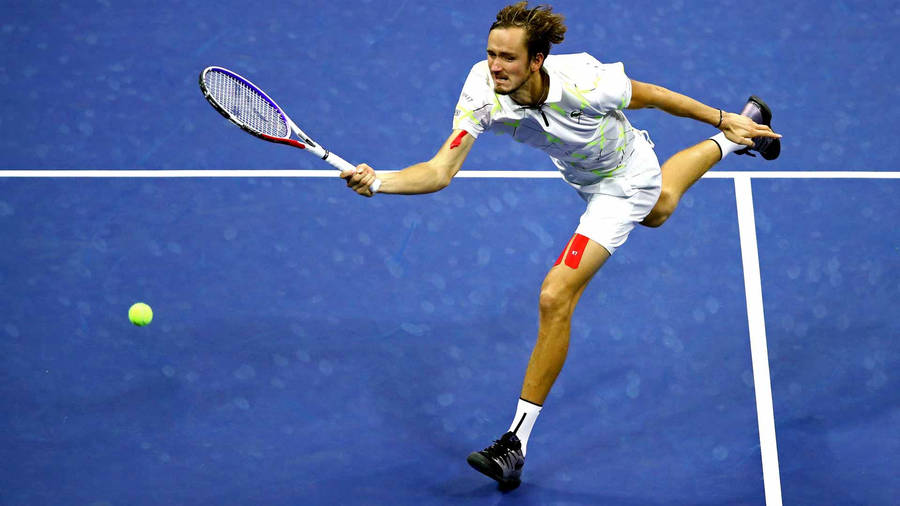 Dominance On Court - Daniil Medvedev In Action Wallpaper