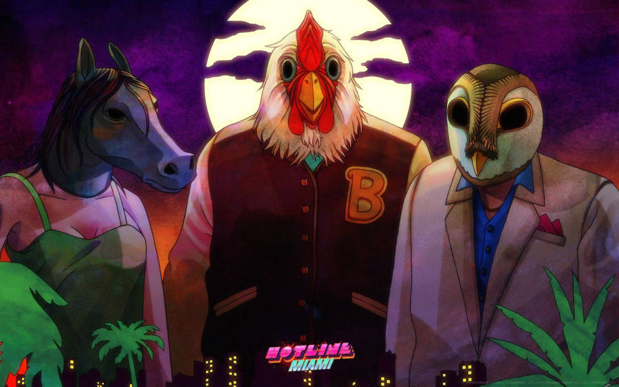Don Juan, Richard And Rasmus From Hotline Miami Wallpaper