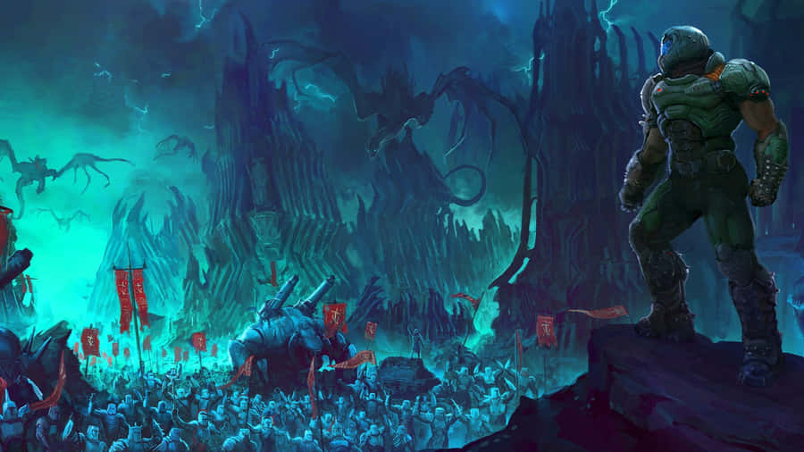 Doom Dark Ages Battle Wallpaper