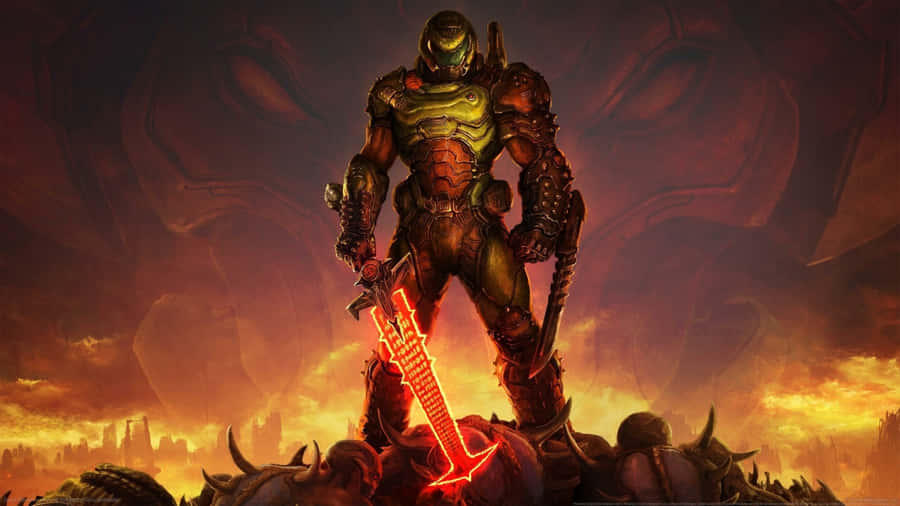 Doom Slayer In Dark Ages Wallpaper