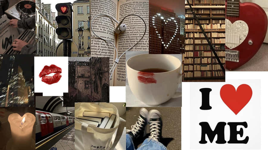 Downtown Girl Aesthetic Collage Wallpaper