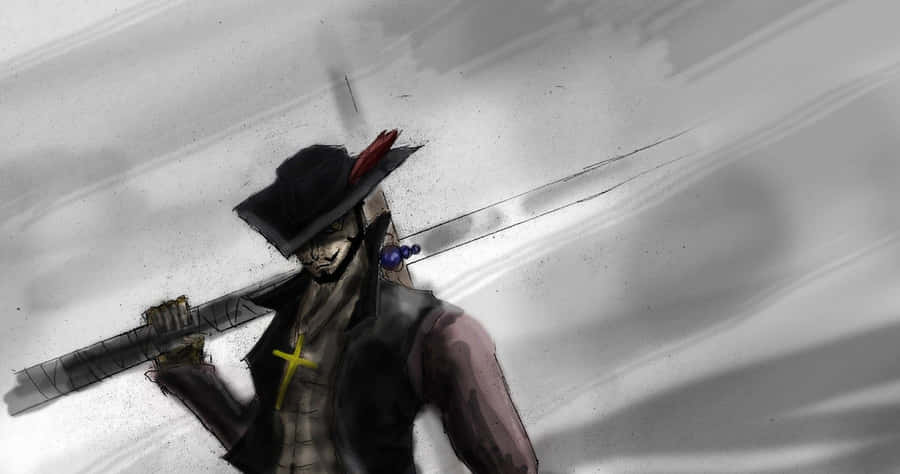 Dracule Mihawk – The Fearsome Pirate Hunter Wallpaper